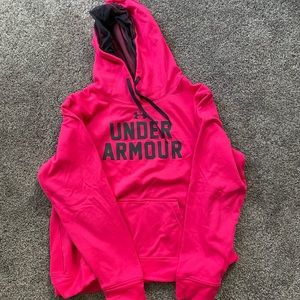 Under armour pink neon sweatshirt